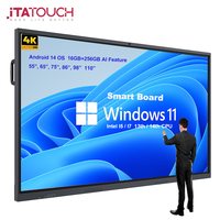 Best Price Anti-Glare Touchscreen AI Smart Display MultiSystem Compatible Durable Interactive Teaching Meeting Interactive Panel