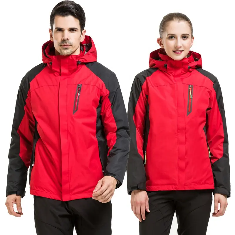 カスタムナイロン防水通気性メンズウィンタージャケット、2 in 1ジャケット、男性と女性のためのウィンターコート