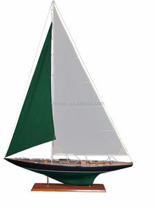 J K4 Iate Modelo, 3 Conjuntos 138cm Comprimento Modelo de veleiro de madeira, Racing Yacht Barco a Vela Modelo - Product Image 3