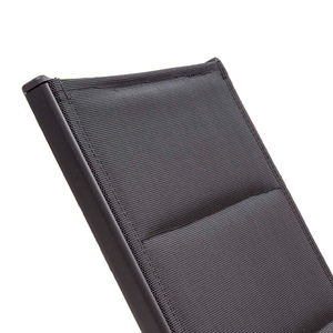 HOMFUL-Chaise Lounge con marco de aluminio, silla reclinable ajustable para patio, <span class=keywords><strong>tumbona</strong></span> para jardín y piscina, color negro - Product Image 3