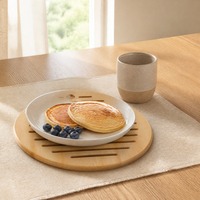 Sous-plat en bambou résistant à la chaleur, support de pot, tapis de table, coussin isolant rond pour casseroles chaudes, poêles, cuisine, table à manger