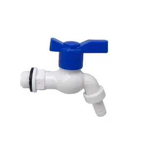 LK-019 high quality heavy weight PP PVC bib cock water tap with rubber blue handle water tap