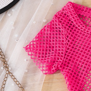 Ensemble de 2 pièces pour bébé fille de 1 à 5 ans, haut à manches courtes en maille tendance, robe sans manches, tenue d'été pour tout-petits - Product Image 5