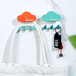 Shengyu Cloud Shape <b>Wall</b> <b>Hooks</b> Multifunctional <b>Key</b> Cable Organizer <b>For</b> Bathroom Bedroom Door Back Storage - Product Image 4