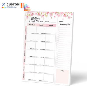 Bas quantité minimale de commande personnalisé imprimé bloc-notes magnétique rechargeable hebdomadaire planificateur de repas Journal organisateur Agenda cahier <span class=keywords><strong>pour</strong></span> bureau maison réfrigérateur - Product Image 4