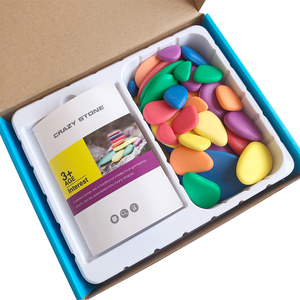 Giocattolo educativo Montessori in pietra impilata bilanciata in legno arcobaleno colorato blocco di costruzione arcobaleno stile nordico giocattoli in legno per bambino - Product Image 1