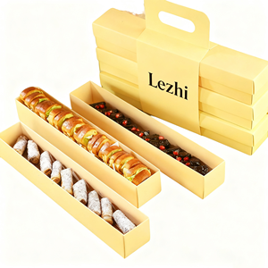 Neues Design Arabische Takeout Bäckerei Box Mit Griff Pita Brot Linsen Pattie Bibe Shata Khobz El Labyad Datum Brot Gebäck Streifen Box - Product Image 3