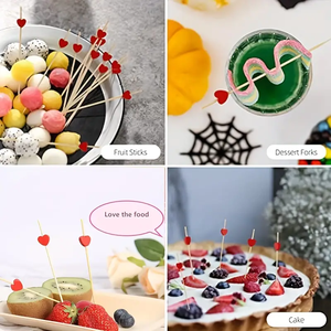 Stuzzicadenti Decorativi in Bambù Multicolore <span class=keywords><strong>per</strong></span> Cocktail, Frutta, Torte, Tapas, Antipasti, Canapè, Feste di <span class=keywords><strong>Compleanno</strong></span> - Product Image 5