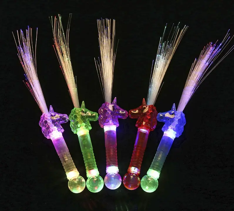 Bâtons optiques à Led en Fiber de licorne, pour éclairage de fête, 20 pièces, baguettes en Fiber optique