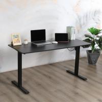 Elektrisch verstelbaar ergonomisch zit-sta bureau met USB-poorten, hoogteverstelbaar, stalen houten blad, kantoorcomputerbureau (groothandel)
