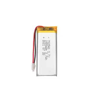 Factory OEM / ODM Acceptable 3.7v Rechargeable 702560 1000mA Li-ion Polymer Battery 1 year Warranty for Beauty Instrument