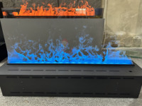 Cheminée électrique à vapeur d'eau de 40 pouces, haute qualité, flamme LED 3D, commande par application/télécommande, pour usage domestique et hôtelier
