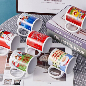 Taza de Café Navideña de Porcelana Popular Barata al por Mayor de 11 oz con Logotipo Personalizado Impreso, Apta para Lavavajillas y <span class=keywords><strong>Microondas</strong></span>, Promocional para Negocios - Product Image 3