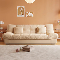 Canapé-lit pliable Cloud, couleur crème, style moderne minimaliste, salon, petite maison, location, canapé en tissu intégré à double usage