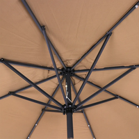 Parasol de terrasse 2,7 mètres en aluminium avec lumières LED solaires - Offre spéciale
