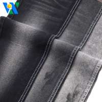 Tela vaquera elástica TR de 10,5 oz, dos lados, negra, media alta elasticidad, RHT, tela vaquera tejida de sarga, fabricante de rollos de tela vaquera