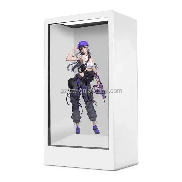 11.6-86 inch indoor 3D hologram interactive video Holographic touch screen box lcd transparent holobox display cabinet showcase