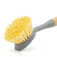 Brosses à vaisselle de cuisine avec manche en bambou, éponge à vaisselle avec grattoir intégré, brosse à récurer pour casseroles, poêles, évier et lavage de la vaisselle