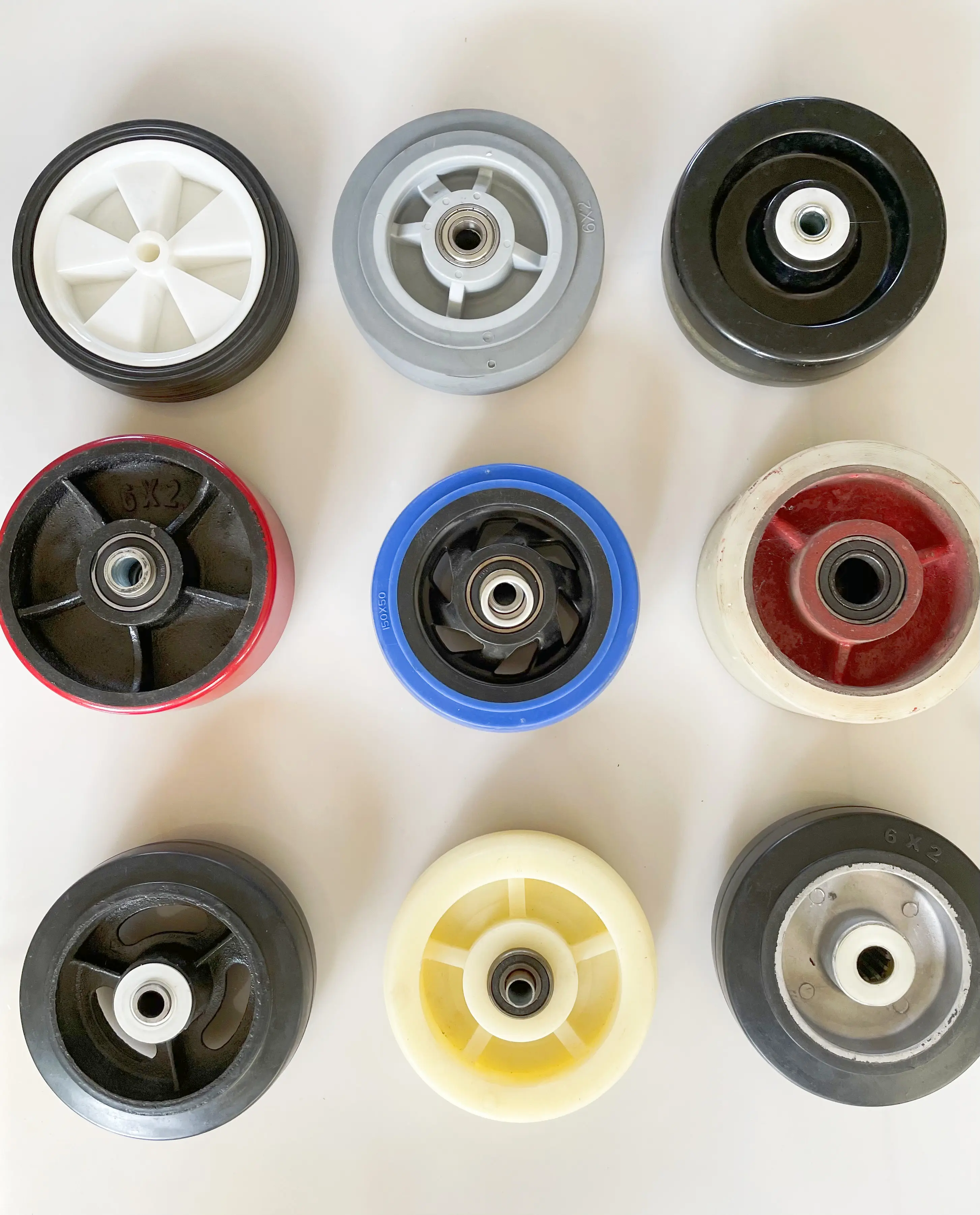 Rodas abrasivas para montagem de plástico, rolos de rodas abrasivas da porta de alumínio 100x100 de plástico da roda de bicicleta-26