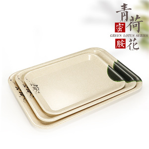 Rectangular Melamine <b>Tray</b> 8021 With Floral Pattern For Home And Commercial Use - Product Image 2