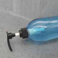 Bouteille en plastique PET transparente de 1000 ml avec pompe circulaire pour désinfectant pour les mains, savon liquide, nettoyant, emballage pour soins personnels, sérigraphie