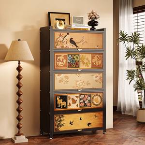 Estantería de Estilo Vintage para el Hogar con Puertas Abatibles, Organizador de Libros de Acero al Carbono Reforzado, Estante de Almacenamiento para Estudio y Sala de Estar - Product Image 1