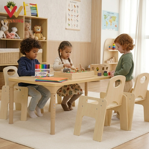 Ensemble table et chaises Montessori pour enfants, mobilier <span class=keywords><strong>de</strong></span> salle <span class=keywords><strong>de</strong></span> classe en bois pour garderie, chaise Me-Do-It pour maternelle, préscolaire, crèche - Product Image 1