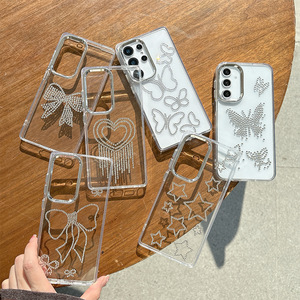 Funda <span class=keywords><strong>de</strong></span> Teléfono Transparente con Lazo <span class=keywords><strong>de</strong></span> Diamantes <span class=keywords><strong>de</strong></span> Imitación y Corazón para <span class=keywords><strong>Samsung</strong></span> S25 Ultra, Diseño Personalizado para S24 S23 FE A07 - Product Image 2