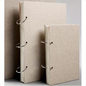 สมุดสเก็ตช์ลายใบไม้แบบหนา160GSM รีฟิลแบบเกลียวผ้าลินินย้อนยุค - Product Image 3