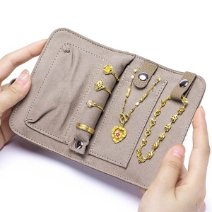 Custom Logo Travel Jewelry Organizer Necklace Earrings Rings Bracelet Jewelry Bag <strong>Jewellery</strong> Pouch Pu Leather Mini Jewelry <strong>Roll</strong> - Product Image 6