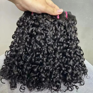 Extensions de cheveux humains bouclés <span class=keywords><strong>Pixie</strong></span>, tissage brésilien, 100 % cheveux naturels, avec closure HD en dentelle - Product Image 5