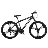 Vélo de montagne pour adultes 24/26 pouces, 21 vitesses, freins à disque doubles, jantes en aluminium, pédales ordinaires, suspension, vélo de cross-country pour modèle
