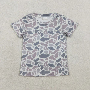 T-shirts d'été en gros pour enfants : Vêtements de boutique pour bébés et tout-petits garçons, hauts à manches courtes camouflage - Product Image 3