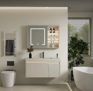 <b>White</b> bathroom cabinet smart storage <b>mirror</b> cabinet <b>white</b> countertop washbasin wall-mounted cabinet body - Product Image 1