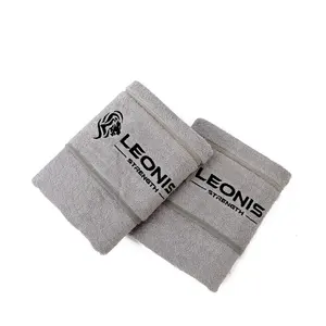 Custom white gray 100% cotton terry magnetic gym towel fitness towel with Zipper Pocket for sport workout