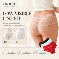 Braguitas de bikini sexys de encaje floral de talle bajo para mujer, ropa interior transpirable de nailon y elastano, suave y elástica, venta al por mayor OEM