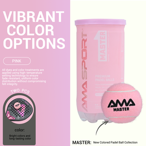 AMASPORT Pelotas <span class=keywords><strong>De</strong></span> Padel <span class=keywords><strong>de</strong></span> Haute Qualité Pressurisées Rose pour Compétitions et Tournois - Product Image 2