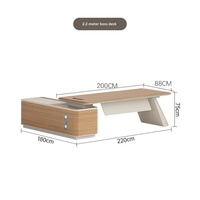 Bureau de direction en PVC luxueux et tendance, table de bureau moderne et simple pour usage commercial, avec technologie de bordure sous vide intégrée