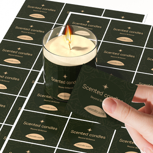Autocollant en vinyle personnalisé, étiquette de bouteille en verre avec dorure or de luxe, imprimé des deux côtés, autocollant pour cosmétiques et parfums - Product Image 2