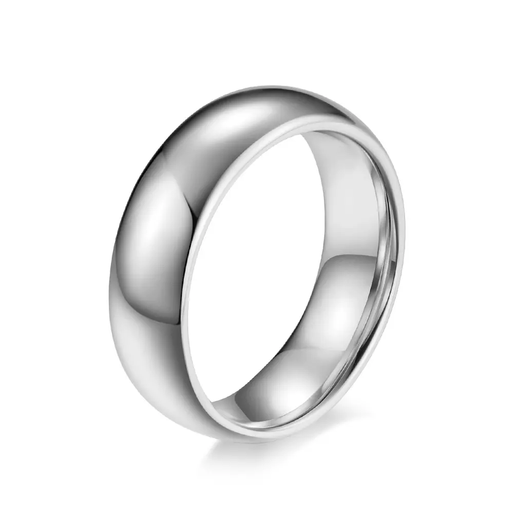 Bague en acier au tungstène pour hommes et femmes, surface lisse et incurvée, anti-rayures, anneau de couple en or et tungstène dur, anneau de queue unique brillant