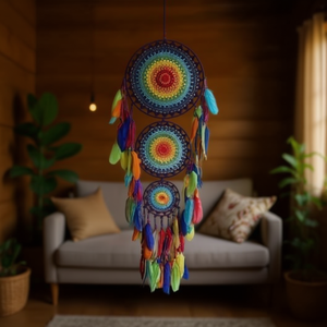 Acchiappasogni colorato a tre strati 35x110 cm, decorazione da appendere per la casa - Product Image 3