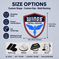 Patch en silicone avec bordure définie pour l'identification de la marque en détail, destiné aux crampons de golf, la marque d'équipe et les commandes d'atelier