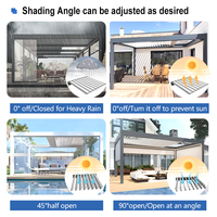 Pergola de jardin en aluminium pour extérieur, terrasse, balcon, avec ombrage réglable et résistance au vent, pergola rétractable