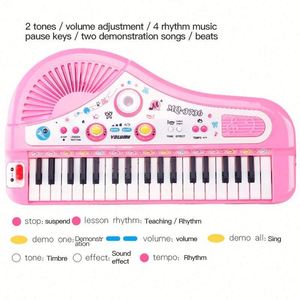 37-Key Battery Operated Plastic <b>Electronic</b> <b>Keyboard</b> Piano for Kids with Microphone-Educational Musical Toy Gift Toddler-Friendly - Product Image 2