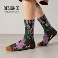 Chaussettes de sport personnalisées OEM pour adultes, en polyester/nylon/coton/fibre de bambou/laine, résistantes aux accrocs, séchage rapide, imprimées sur toute la surface