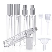 Flacons de parfum carrés en verre à dégradé de couleur 3-15 ml, rechargeables, avec applicateur roll-on pour mascara et collyre