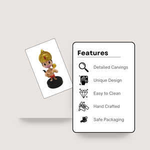 Statuette Hanuman Ji Bobblehead en résine pour tableau de bord, décoration spirituelle pour voiture, statue décorative hindoue pour la maison et le bureau - Product Image 5