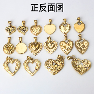 จี้รูปหัวใจหลากหลายแบบ |   จี้สแตนเลสสตีลชุบทอง 18K PVD สำหรับทำเครื่องประดับ |   กันน้ำและไม่ซีดจาง - Product Image 4