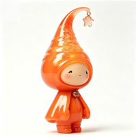 Figurine d'art transparente orange personnalisée en PVC et ABS, statue de dessin animé, fabrication chinoise OEM, figurine personnalisée pour la vente en gros de produits de marque