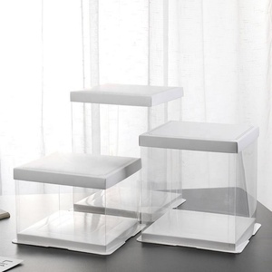 High Quality Food Grade Different Size Wedding Printed Cover Birthday Party Transparent Cake <b>Boxes</b> - Product Image 1